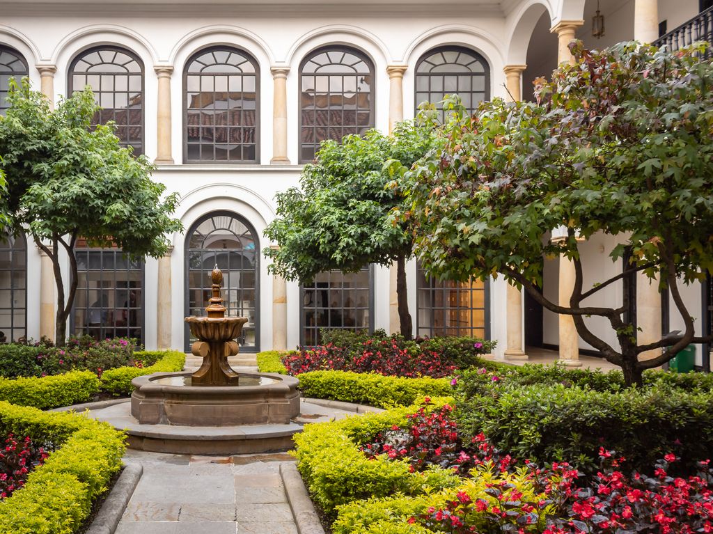 The garden at Botero Museum in Bogota, Colombia.
