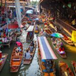 Damnoen Saduak Floating Market in Bangkok.