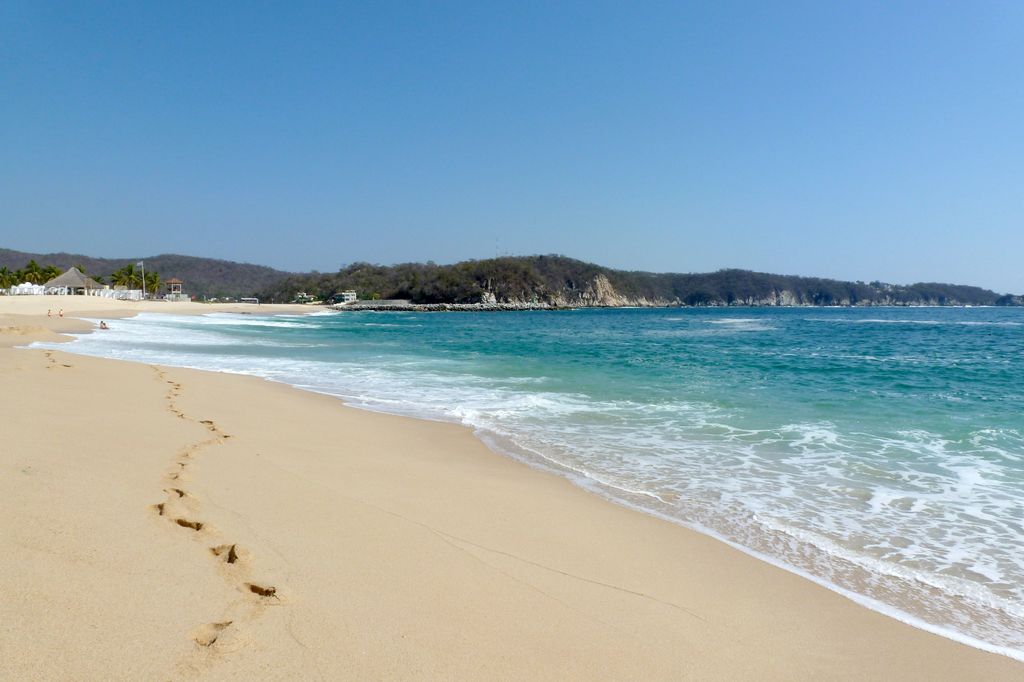 Beach in Huatulco, Oaxaca coastal town in Mexico.
