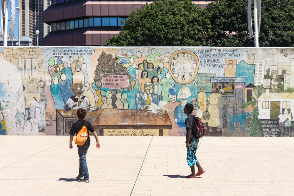 A wall in Durban explaining South Africa's Bill of Rights
