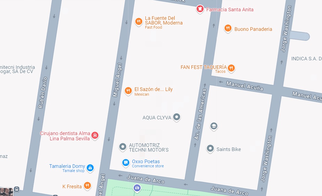 A map of a part of Mexico City.