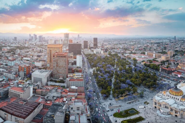 An aerial view of Mexico City.