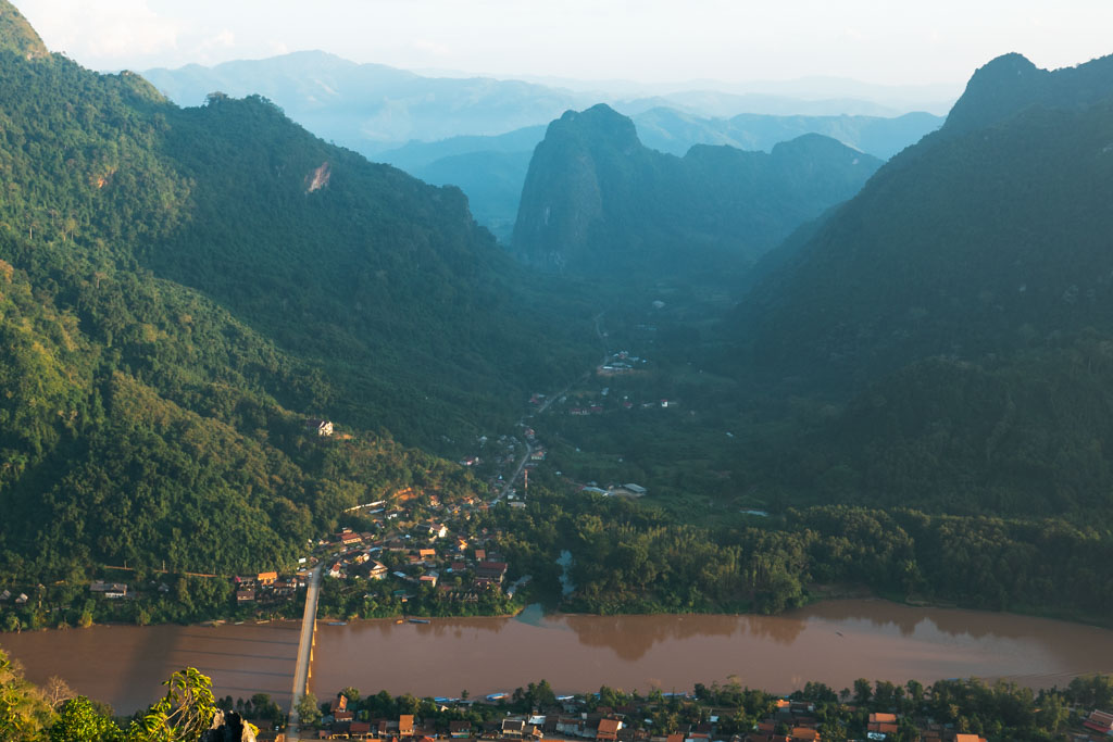 Mountains and the river in Nong Khiaw.