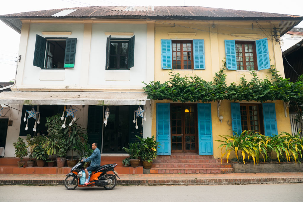 Colonial-era buildings in Luang Prabang, Laos.