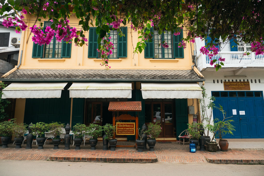 Two-story buildings in Laos.