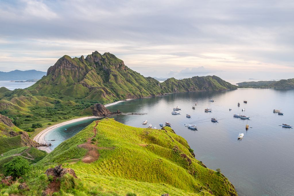 The cove at Padar Island, Komodo National Park in Flores, Indonesia.