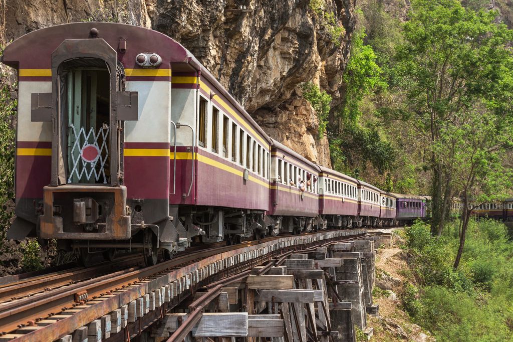 Old passenger train in Thailand.