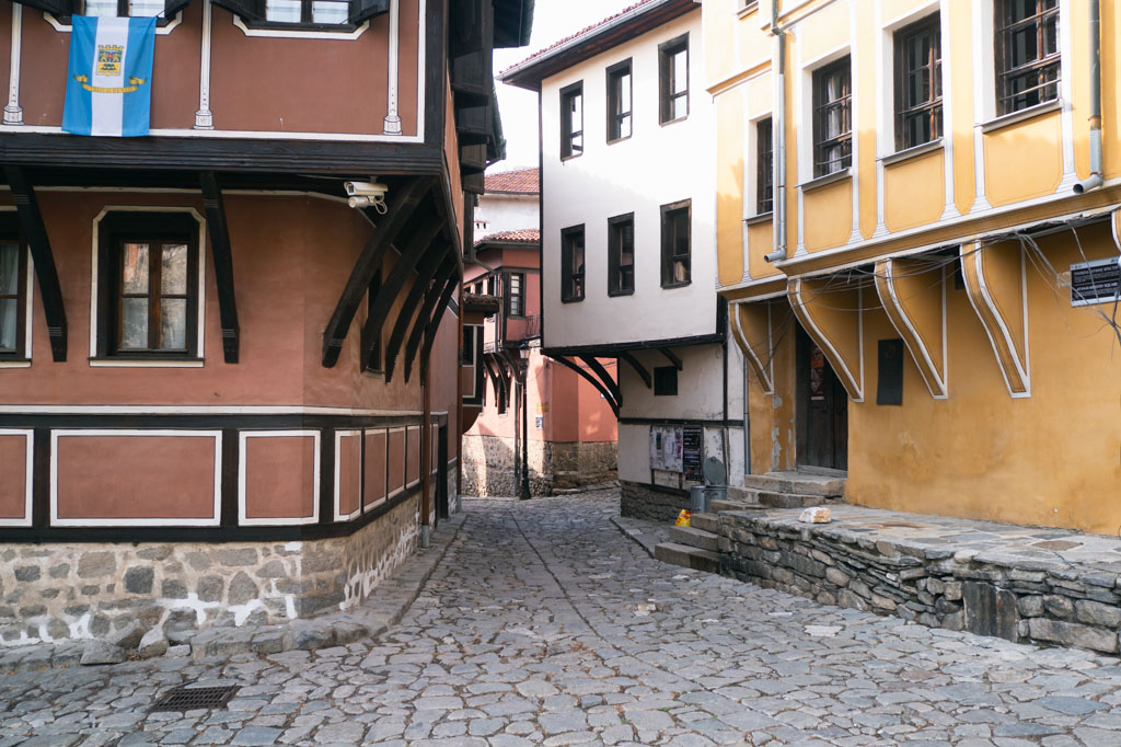 Floor mosaics in the town of Plovdiv in Bulgaria.
