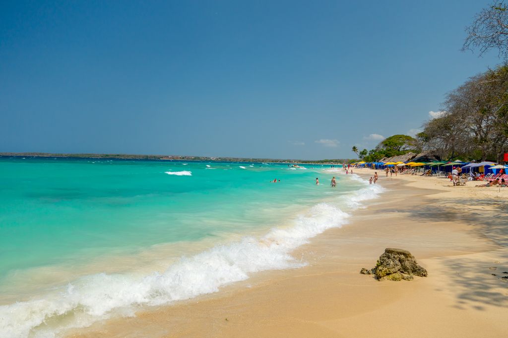 Playa Blanca white beach in Colombia