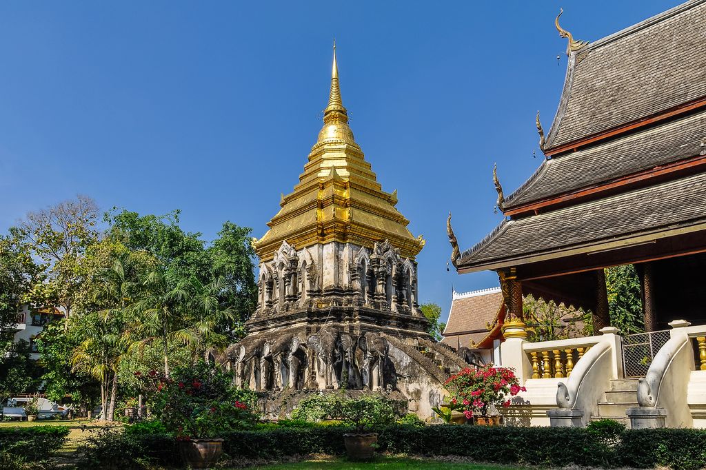 Wat Chian Man, a Buddhist Temple in Chiang Mai, Thailand.