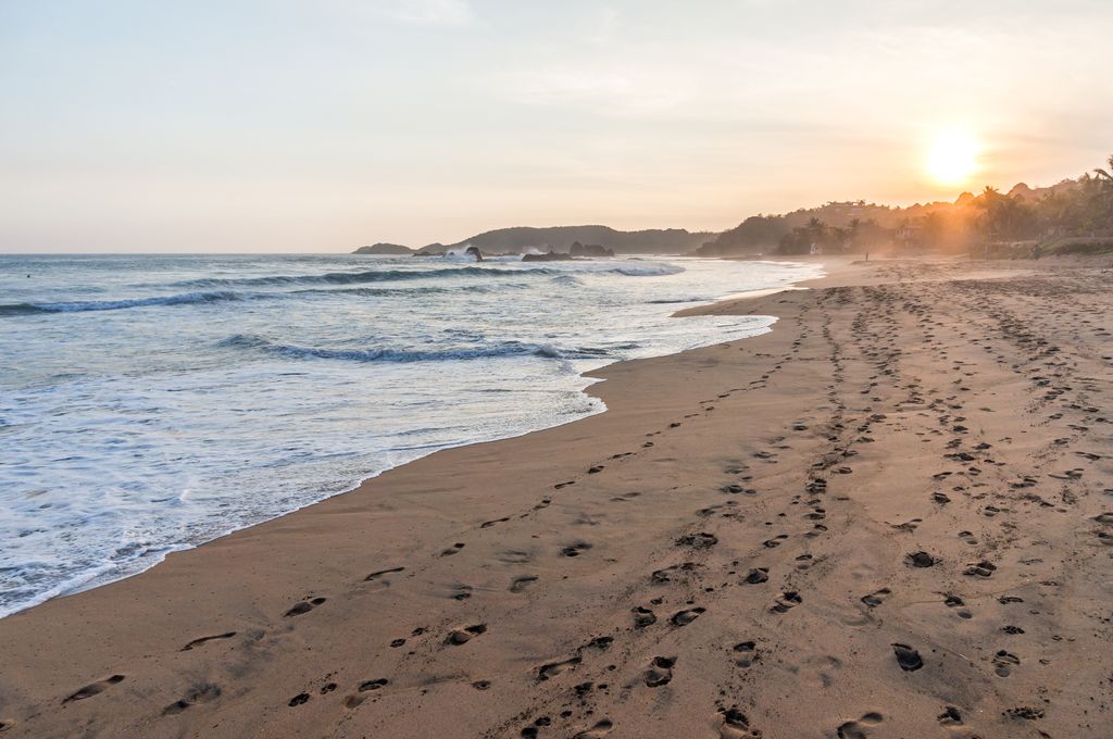 An empty beach in Mazunte, Mexico