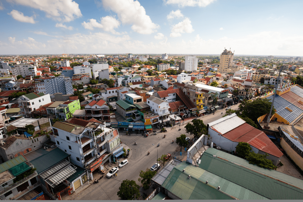 Modern city of Hue, Vietnam.